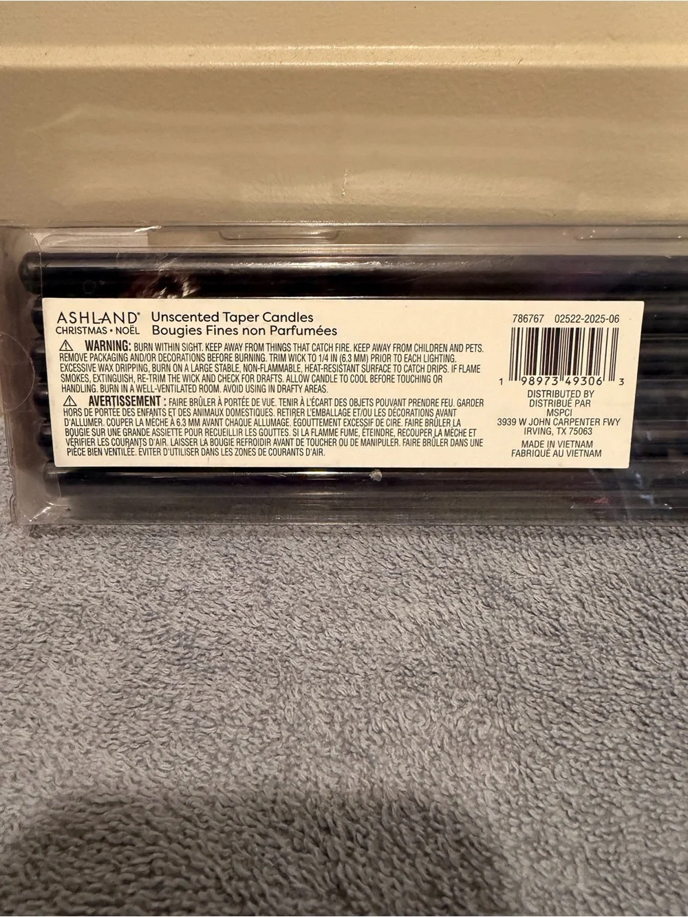 Ashland Set of Black Taper Candles - Pack of 6